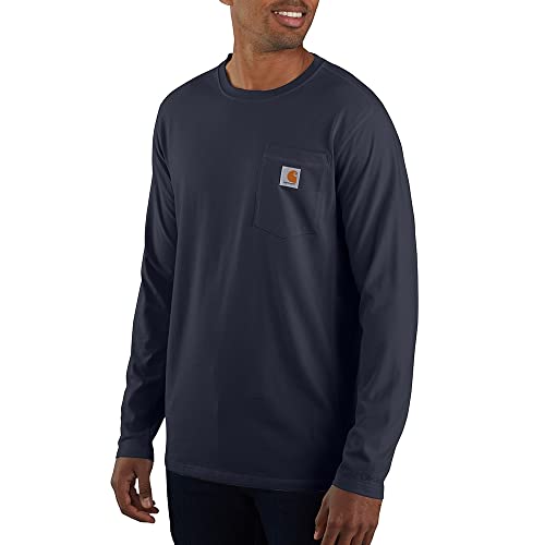 Carhartt Herren Force Relaxed Fit Midweight Long-Sleeve Pocket Arbeits-T-Shirt, Navyr Gr; m von Carhartt