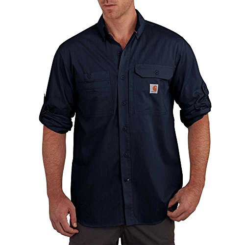 Carhartt Herren Force Ridgefield Langarm (Normale Größen) Button-Down-Shirt, Marineblau, XX-Large von Carhartt