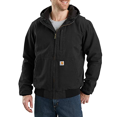 Carhartt Herren Full Swing Active Jacket Loose Fit Washed Duck Fleece gefüttert Work Utility Oberbekleidung, Schwarz, XL von Carhartt
