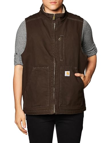 Carhartt Herren Gefütterte Weste mit Stehkragen Work Utility Oberbekleidung, Dunkelbraun, 4X-Large von Carhartt