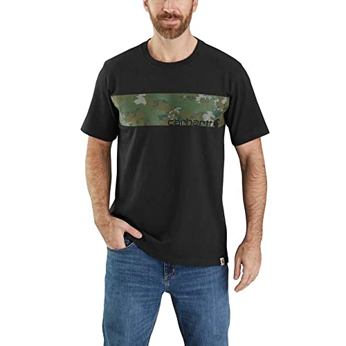 Carhartt Herren Grafik Lockere Passform, schweres T-Shirt, kurzärmelig, Camouflage-Muster, Schwarz, Mittel von Carhartt