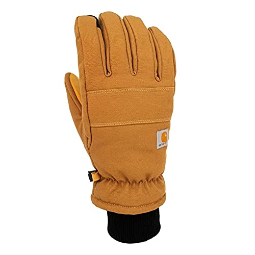 Carhartt Herren Isolierte Enten-/Kunstleder-Strickmanschette Handschuhe für kaltes Wetter, braun, S von Carhartt