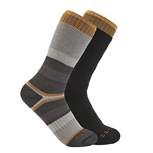 Carhartt Herren Heavyweight Crew 2 Pack Socken, Dunkelgrau, Large (2er Pack) von Carhartt