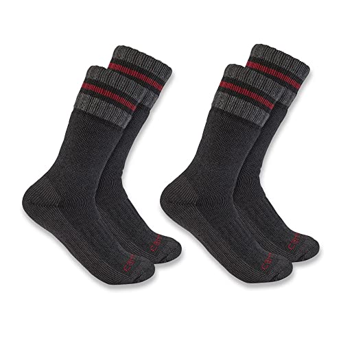 Carhartt Herren Schwere Stiefelsocken aus Synthetikwollmischung, 2 Paar, Schwarz, L von Carhartt