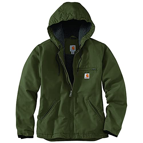 Carhartt Herren-Jacke mit lockerer Passform, gewaschener Enten, Sherpa-Futter, groß und groß, Basil, XX-Large Mehr von Carhartt