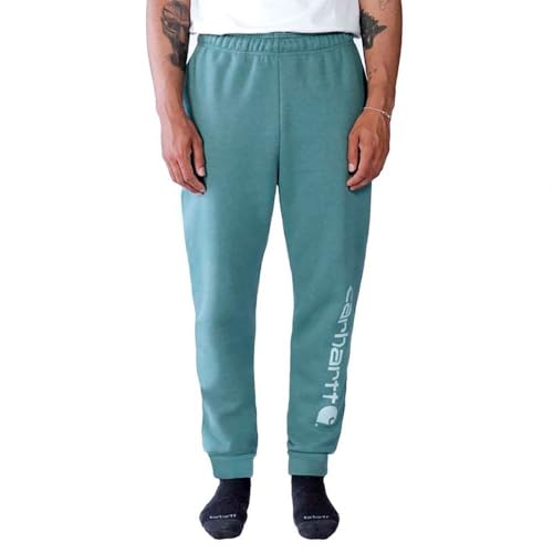 Carhartt Herren-Jogginghose mit lockerer Passform, mittelschwer, konisch, Logo-Grafik, Sea Pine Heather, X-Groß von Carhartt