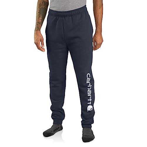 Carhartt Herren-Jogginghose mit lockerer Passform, mittelschwer, konisch zulaufendes Logo, Grafik, Neu, marineblau, X-Groß von Carhartt