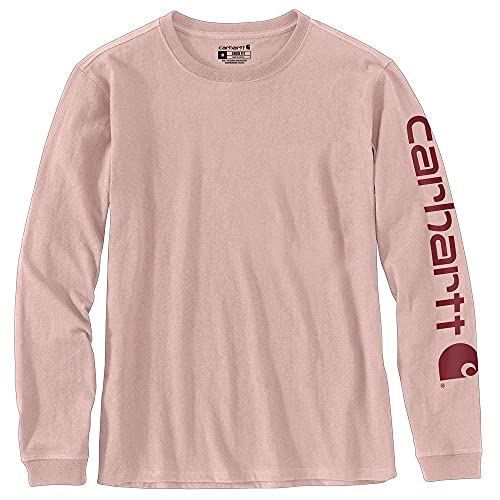 Carhartt Damen Loose Fit Heavyweight Long Logo Sleeve Graphic Arbeits-T-Shirt, Esche Rose, XS von Carhartt