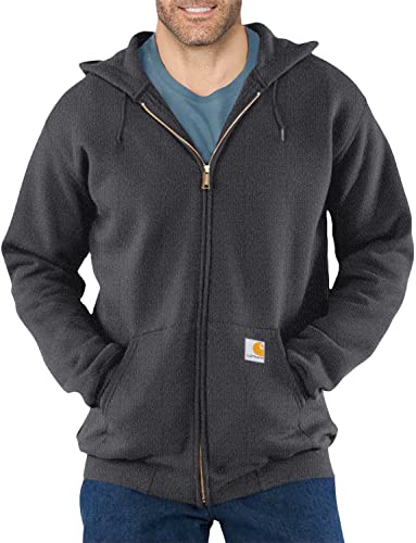 Carhartt, Herren, Weites, mittelschweres Sweatshirt mit durchgehendem Reißverschluss, Anthrazit meliert, M von Carhartt