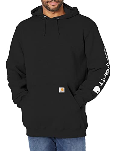 Carhartt Herren Midweight Sleeve Logo Hooded Sweatshirt Kapuzenpullover, Schwarz, 5X-Large von Carhartt