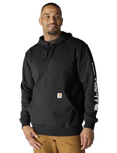 Carhartt Herren Sleeve Logo Hooded Sweatshirt Kapuzenpullover, Schwarz, XS von Carhartt