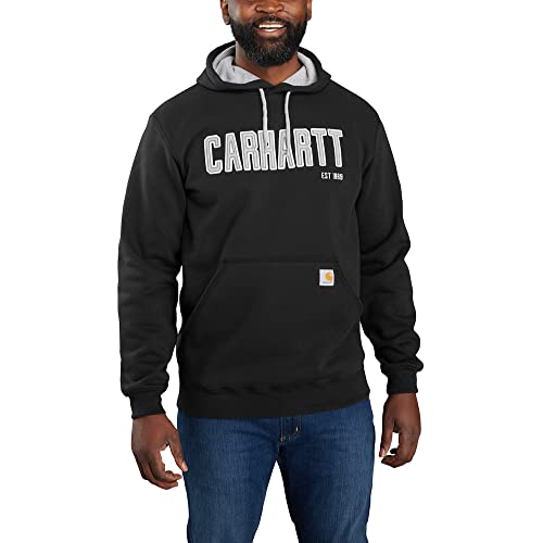 Carhartt Herren Kapuzenpullover Felt Logo Graphic, Farbe:Black, Größe:2XL von Carhartt