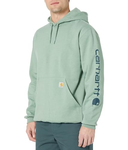 Carhartt Mens Loose Fit Midweight Logo Sleeve Graphic Hooded Sweatshirt, Farbe: Jade Heather, Größe: XXL von Carhartt