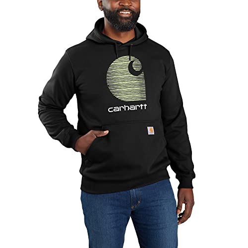 Carhartt Herren Kapuzenpullover Rain Defender C Logo Sweat, Farbe: Schwarz, Größe: L von Carhartt