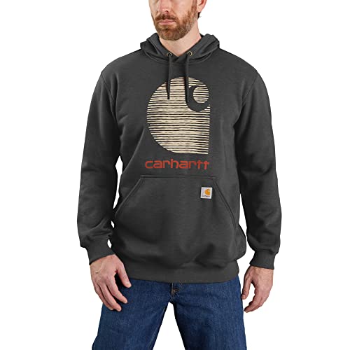 Carhartt Herren Kapuzenpullover Rain Defender C Logo Sweat, Farbe:Carbon Heather, Größe: M von Carhartt