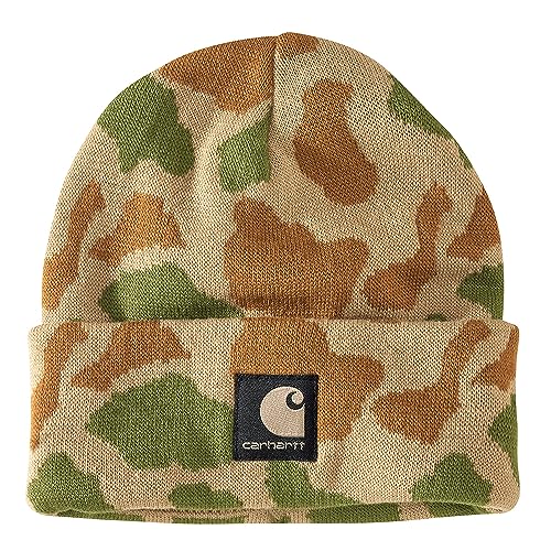 Carhartt Herren Knit Camo Beanie, Dark Khaki Duck Camo2, Einheitsgröße von Carhartt