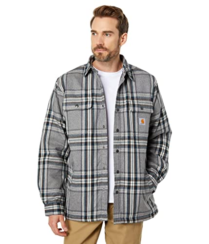 Carhartt Herren Langarmhemd Flannel Sherpa Lined Shirt, Farbe:Asphalt, Größe: L von Carhartt