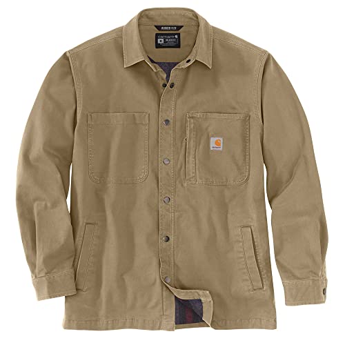 Carhartt Herren Langarmhemd Fleece Lined Snap Front, Farbe:Dark Khaki, Größe: S von Carhartt