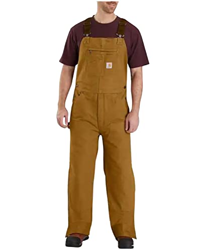 Carhartt Herren Latzhose mit Steppfutter, gewaschenes Entenmuster Work Utility Oberbekleidung, Dunkelbraun, 4XL Groß Hoch von Carhartt