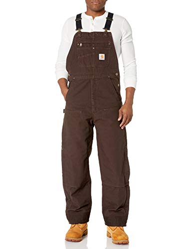 Carhartt Herren Latzhose mit Steppfutter, gewaschenes Entenmuster Work Utility Oberbekleidung, Dunkelbraun, Medium von Carhartt