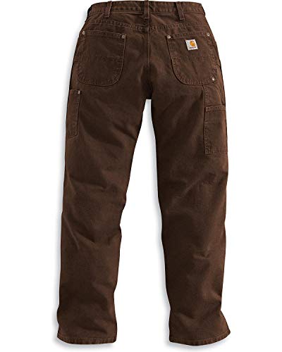 Carhartt Herren Latzhose mit doppelter Vorderseite aus gewaschener Ente, Dunkelbraun, 33W / 34L von Carhartt