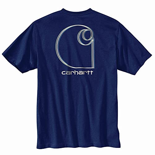 Carhartt Herren-Logo-Grafik, entspannte Passform, schwer, kurzärmelig, Arbeitstasche, blau, 3XL von Carhartt