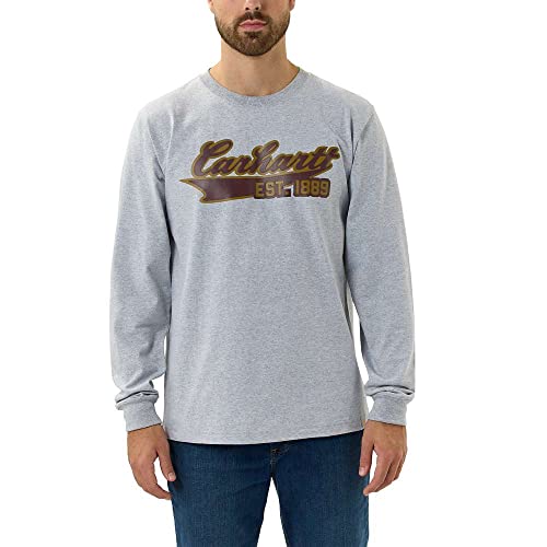 Carhartt Herren Long-Sleeve Script Graphic T-Shirt, Heather Grey, L von Carhartt