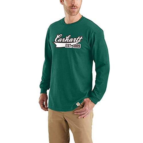Carhartt Herren Long-Sleeve Script Graphic T-Shirt, North Woods Heather, XL von Carhartt