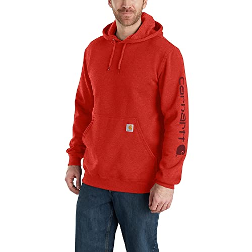 Carhartt, Herren, Weites, mittelschweres Sweatshirt mit Logo-Grafik auf dem Ärmel, Chili meliert, S von Carhartt