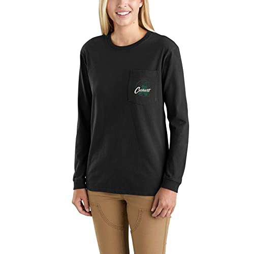 Carhartt Herren Loose Fit, schweres, langärmliges Shamrock Pocket T-Shirt , Schwarz, L von Carhartt