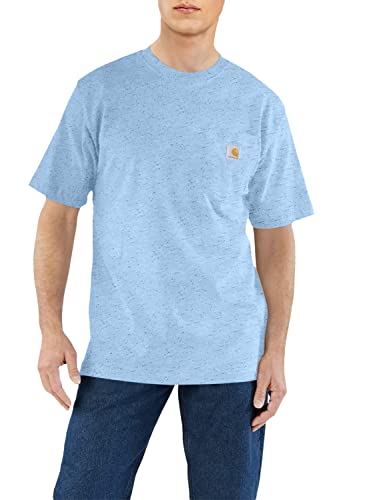 Carhartt Herren Loose Fit Heavyweight Short-Sleeve Pocket Available K87 Workwear Kurzarm T-Shirt (Regular and Big & Tall Größen), Powder Blue NEP, Large Hoch von Carhartt
