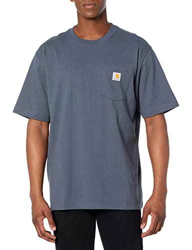 Carhartt Herren Loose Fit Heavy Weight Short Sleeve Pocket T-shirt (Groß & Groß) T-Shirt, Blau (Bluestone), XXL Tall von Carhartt