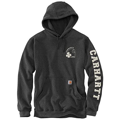 Carhartt Herren Loose Fit Midweight Hooded Shamrock Sweatshirt, Carbon Heather, S EU von Carhartt