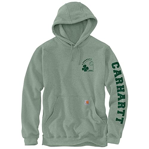 Carhartt Herren Loose Fit Midweight Hooded Shamrock Sweatshirt, Jade Heather, L von Carhartt