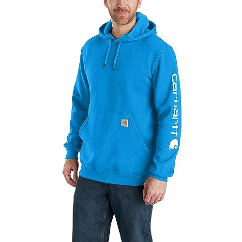 Carhartt Herren Loose Fit Midweight Logo Sleeve Graphic (Available in Big & Tall) Sweatshirt, Blau mit Glitzer, Large von Carhartt