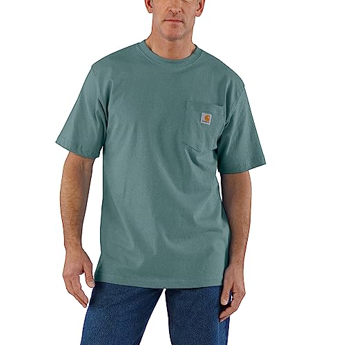 Carhartt Herren Loose Fit Schweres Kurzarm Tasche T-Shirt Closeout, Sea Pine Heather, L Hoch von Carhartt