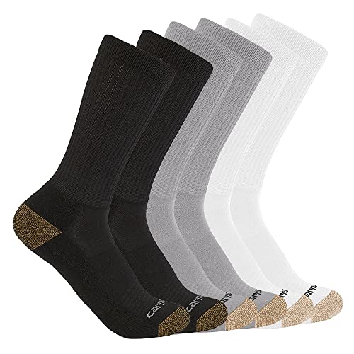 Carhartt Herren Midweight Crew, 6 Stück Socken, Sortiert, 1 Mehrfarbig, Large (6er Pack) von Carhartt