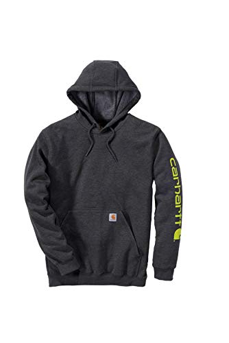 Carhartt Herren Midweight Sleeve Logo Hooded Sweatshirt Kapuzenpullover, Dunkelkarminrot, L von Carhartt