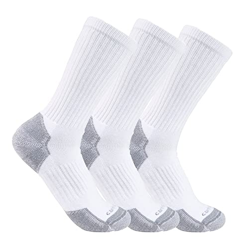 Carhartt Men's Midweight Cotton Blend Sock 3 Pack, White, XL von Carhartt