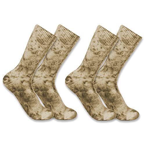 Carhartt Herren Mittelschwere Crew, Batikfärbung, 2er-Pack Socken, Malt Khaki, Large von Carhartt