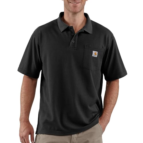 Carhartt Herren-Poloshirt, lockere Passform, mittelschwer, kurzärmelig, Schwarz, XX-Large von Carhartt