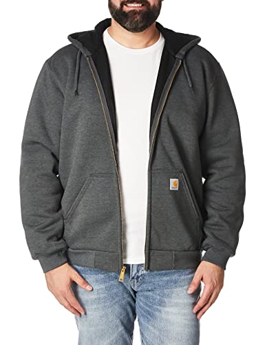 Carhartt Herren Rain Defender Rutland Sweatshirt mit Kapuze und Reißverschluss vorne Kapuzenpullover, Anthrazit meliert, X-Large von Carhartt