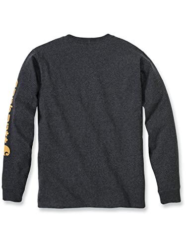 Carhartt Herren Relaxed Fit Heavyweight Long-Sleeve Logo Sleeve Graphic T-Shirt, Farbe: Carbon Heather, Größe: XXL von Carhartt