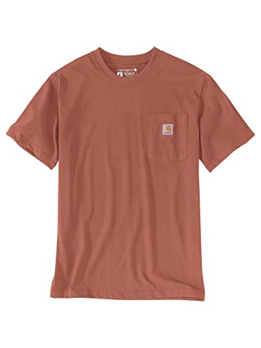 Carhartt Herren Relaxed Fit Heavyweight Short-Sleeve Pocket T-Shirt, Farbe: Terracotta, Größe: XS von Carhartt