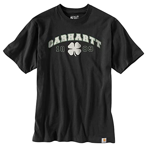 Carhartt Herren Relaxed Fit Heavyweight Short-Sleeve Shamrock T-Shirt, Schwarz, S EU von Carhartt