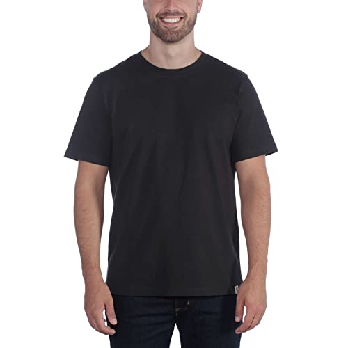 Carhartt Herren Relaxed Fit, schweres, kurzärmliges T-Shirt, Schwarz, S von Carhartt