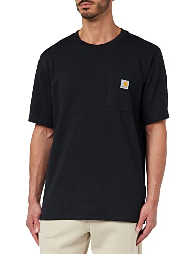 Carhartt, Herren, K87 Lockeres, schweres, kurzärmliges T-Shirt mit Tasche, Schwarz, S von Carhartt