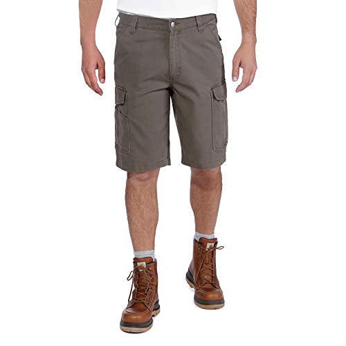 Carhartt Herren Rugged Flex® Relaxed Fit Cargo-Arbeitsshorts aus Canvas, Asphalt, W42 von Carhartt