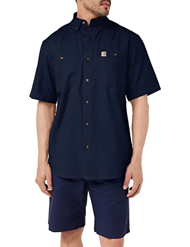 Carhartt Herren Rugged Flex® Rigby Kurzärmliges Arbeitshemd, Marineblau, L von Carhartt