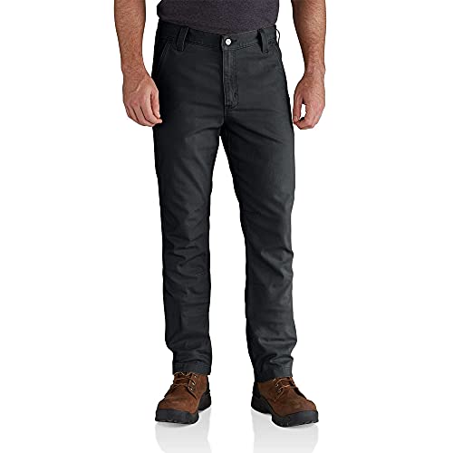 Carhartt Herren Rugged Flex® Straight Fit 5-Pocket Canvas-Arbeitshose, Schwarz, W33/L34 von Carhartt